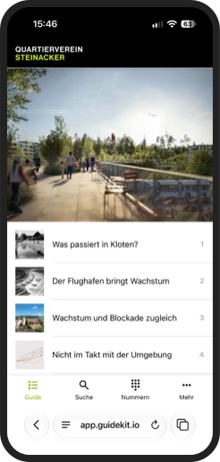 Tour overview with a large cover image and numbered stops
